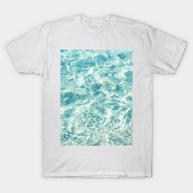 Aqua Blue Ocean Waves T-Shirt by AlexandraStr